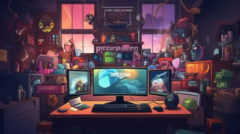 a visually engaging image for an article about video game publishing platforms, including platforms like Steam