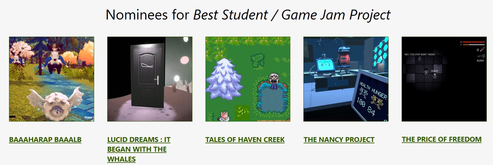 Best Student Game Jam Project
